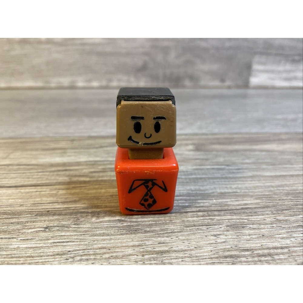 VTG Playskool‎ Familiar Places Friends Blockhead Figure 1970s African-American